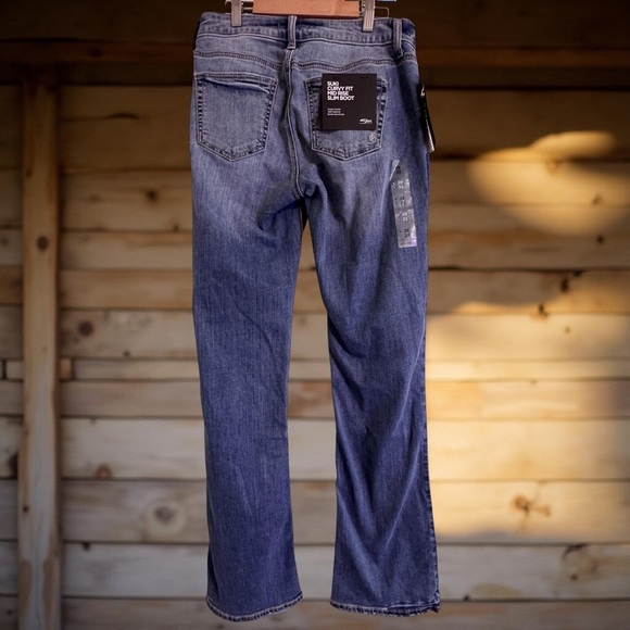 Silver Jeans SUKI Mid-Rise Slim Bootcut Super Stretch Dark Wash Denim Size 28/33 - Picture 5 of 10